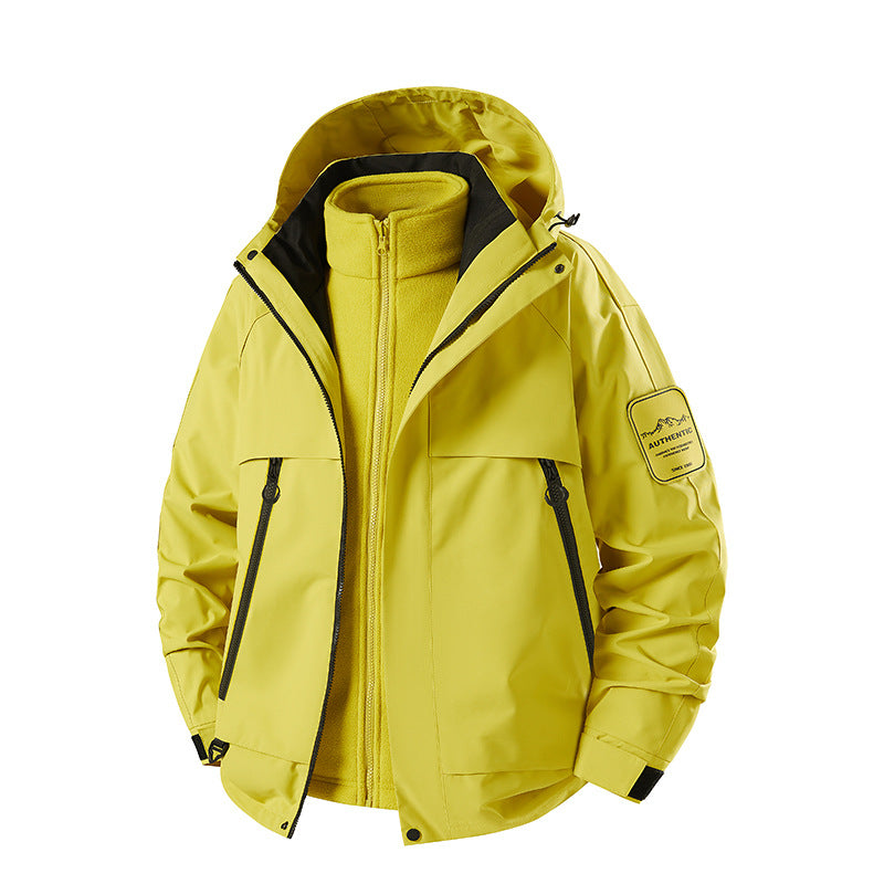 Men's multifunctional waterproof softshell rain jacket with removable fleece inner jacket Mune Fashion