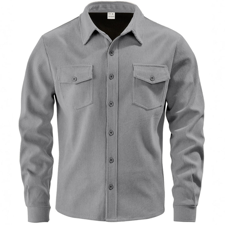 Men's cord jacket in the classic work jacket style with snap buttons and chest pockets Mune Fashion