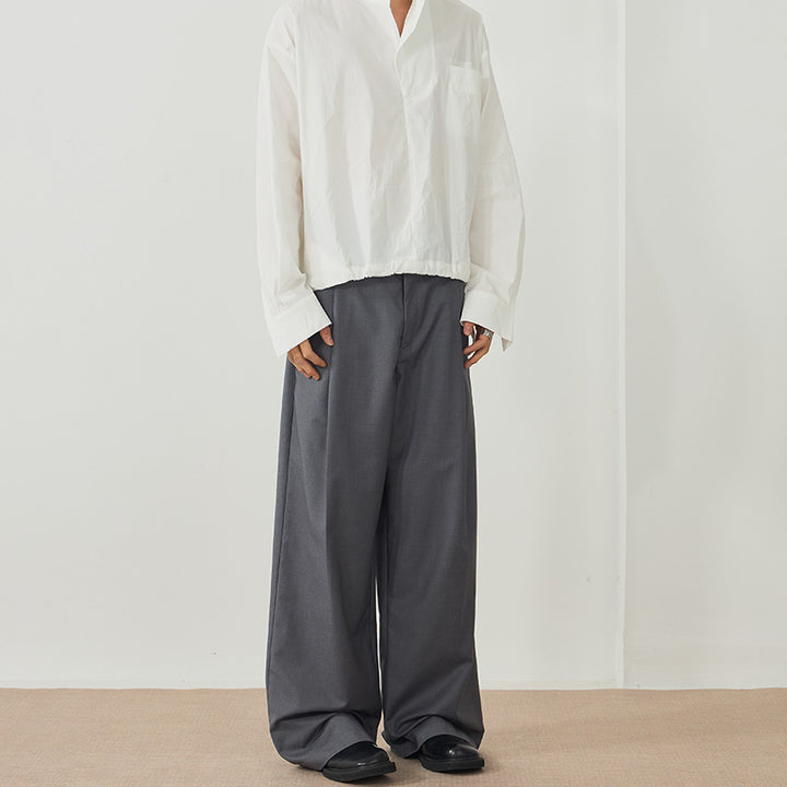 Men's Elegant Palazzo Pants made of flowing twill with extra wide leg Mune Fashion