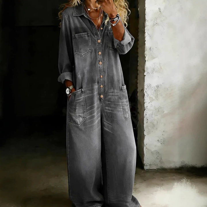 Women's Fashionable Denim Maxi Dress