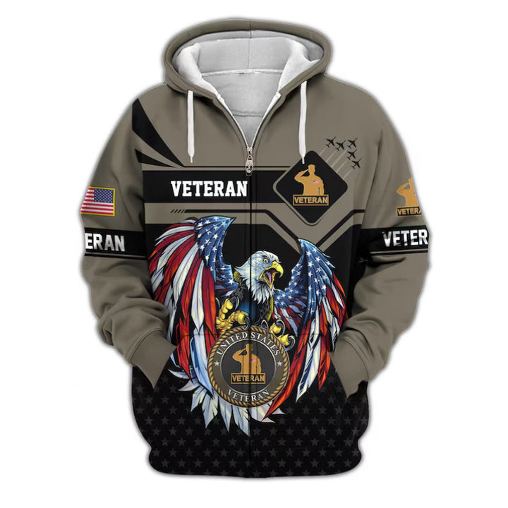 Men's hoodie with American veteran motif Mune Fashion