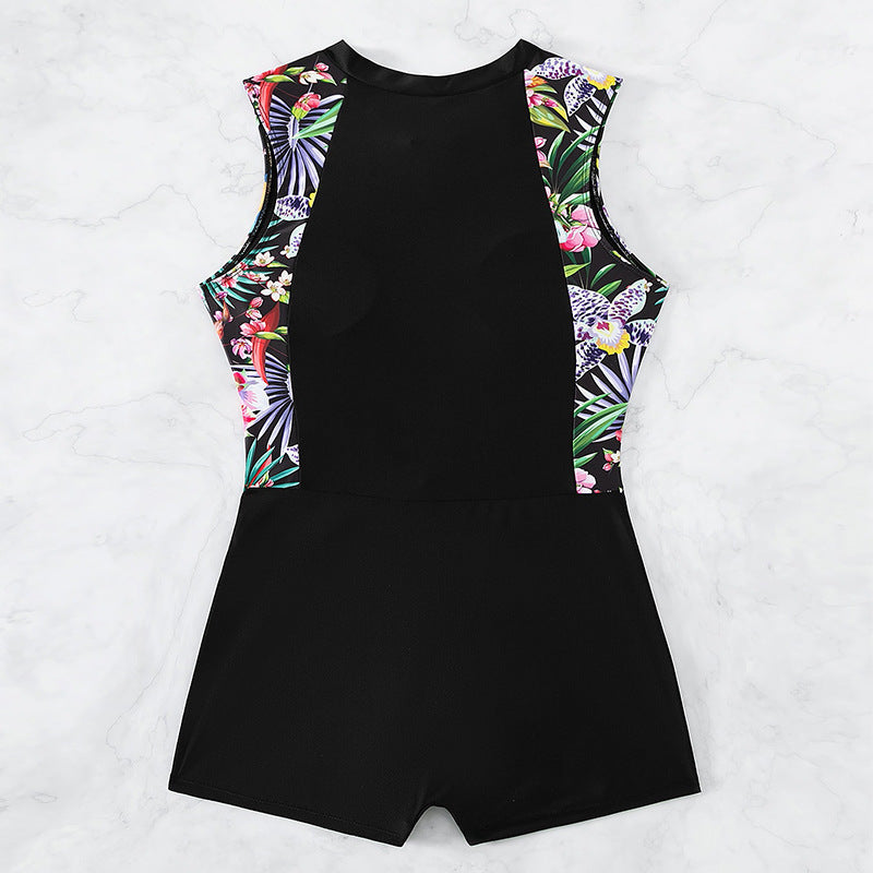 Women's Sporty Full-Body Swimsuit with Floral Design Mune Fashion