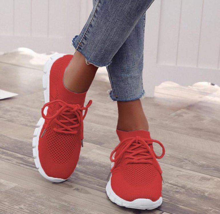 Women Light Knit Sock Sneaker with Elastic Shaft and Flexible Profile Sole Mune Fashion