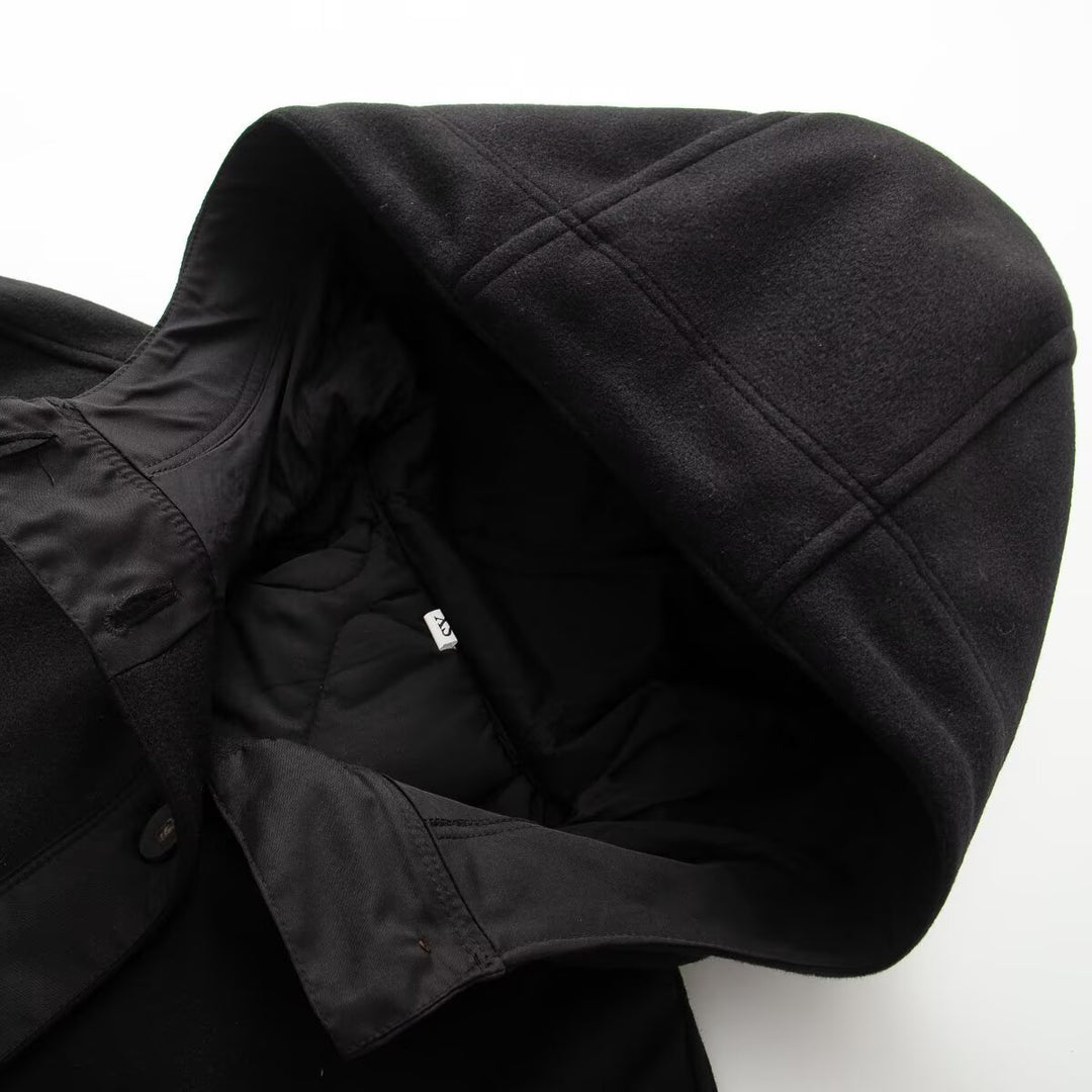 Ladies Oversized Coat with High Stand-up Collar and Continuous Button Placket Mune Fashion