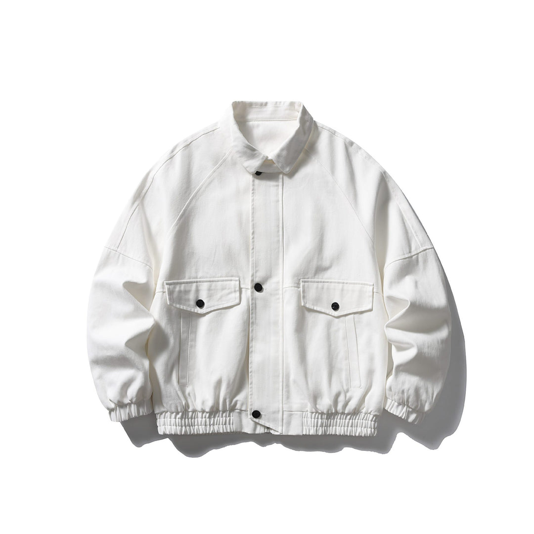 Unisex Boxy Canvas Blouson Jacket with Patch Pockets and Elastic Hem Mune Fashion