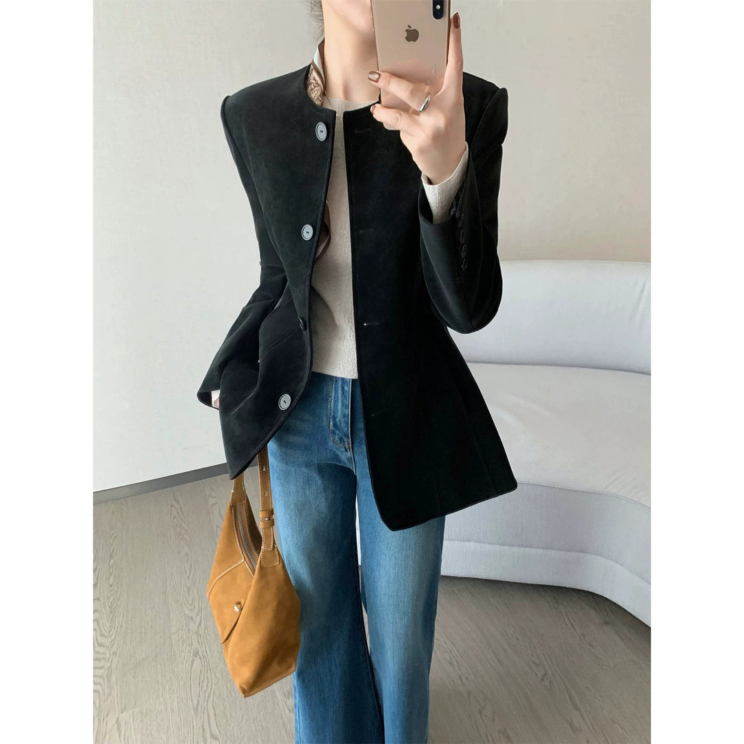 Women Stylish Blazer with Textured Design Mune Fashion