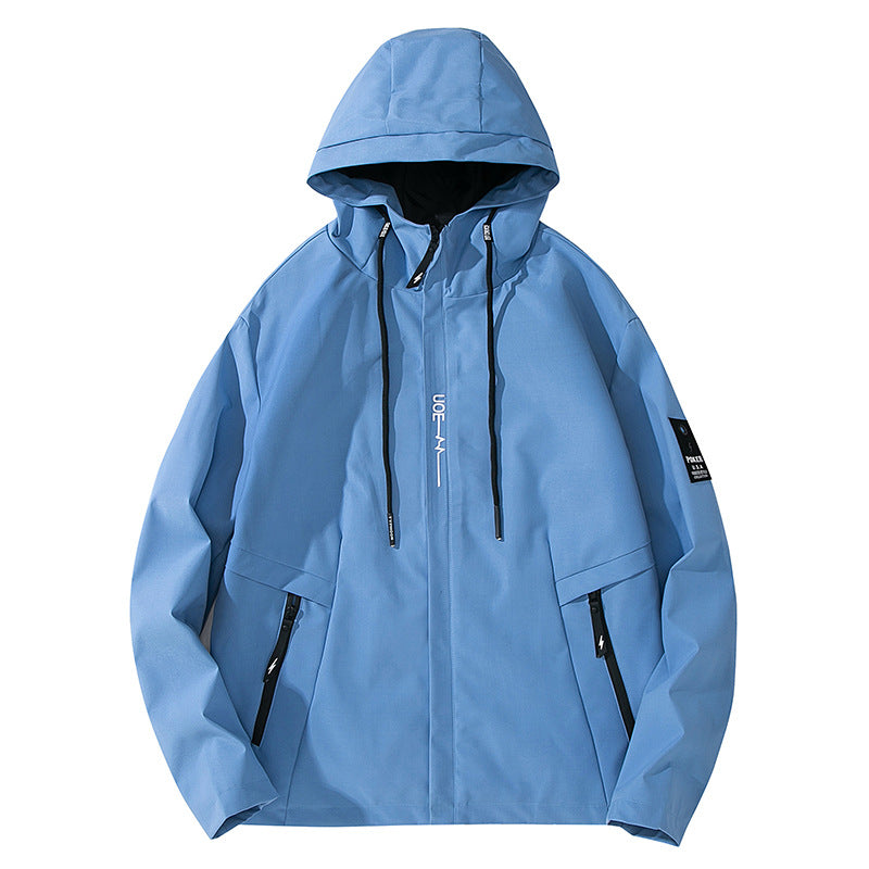 Men's lightweight hooded softshell jacket in urban utility style with adjustable hood and concealed zipper Mune Fashion
