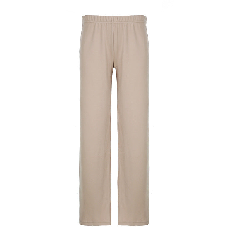 Women's lightweight Palazzo lounge pants with fold-over waistband and soft cotton stretch Mune Fashion