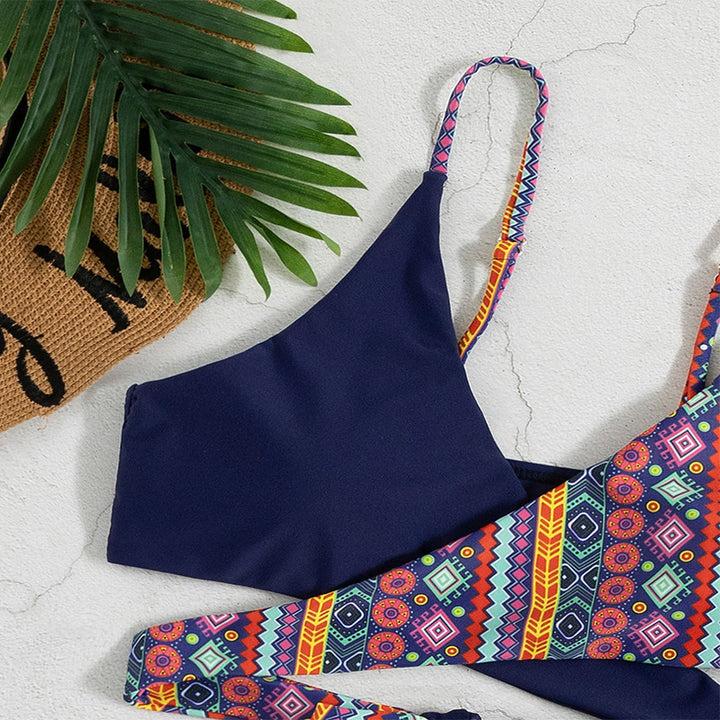 Women’s Triangle Bikini with Creative Design and Playful Cutouts Mune Fashion