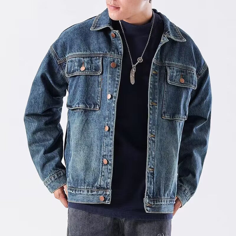Men's Casual Denim Jacket with Modern Accents Mune Fashion