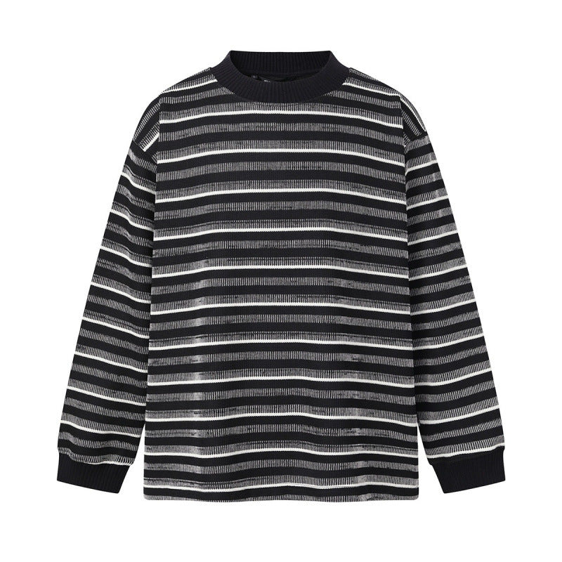 Unisex locker-fit structured knit sweater with round neck and maritime stripes Mune Fashion