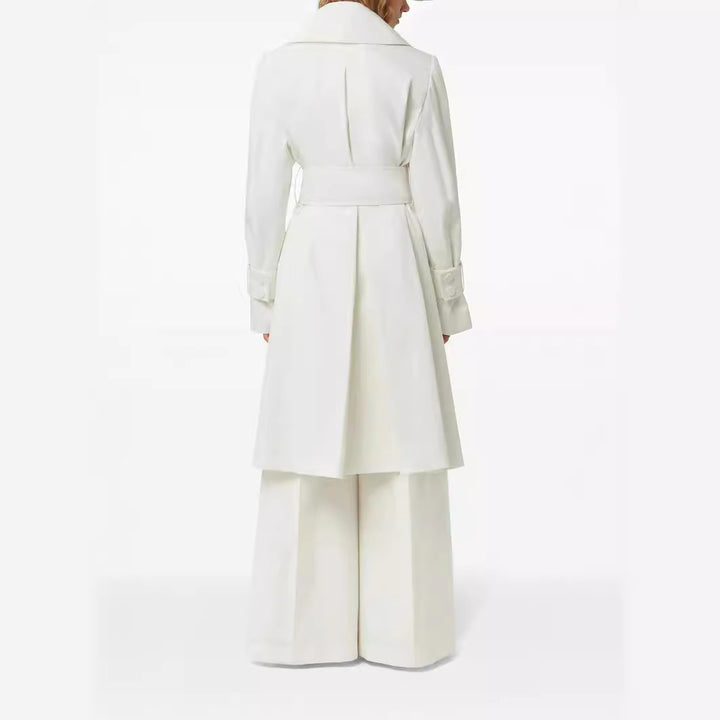 Women's trench coat with wide lapels and waist belt Mune Fashion