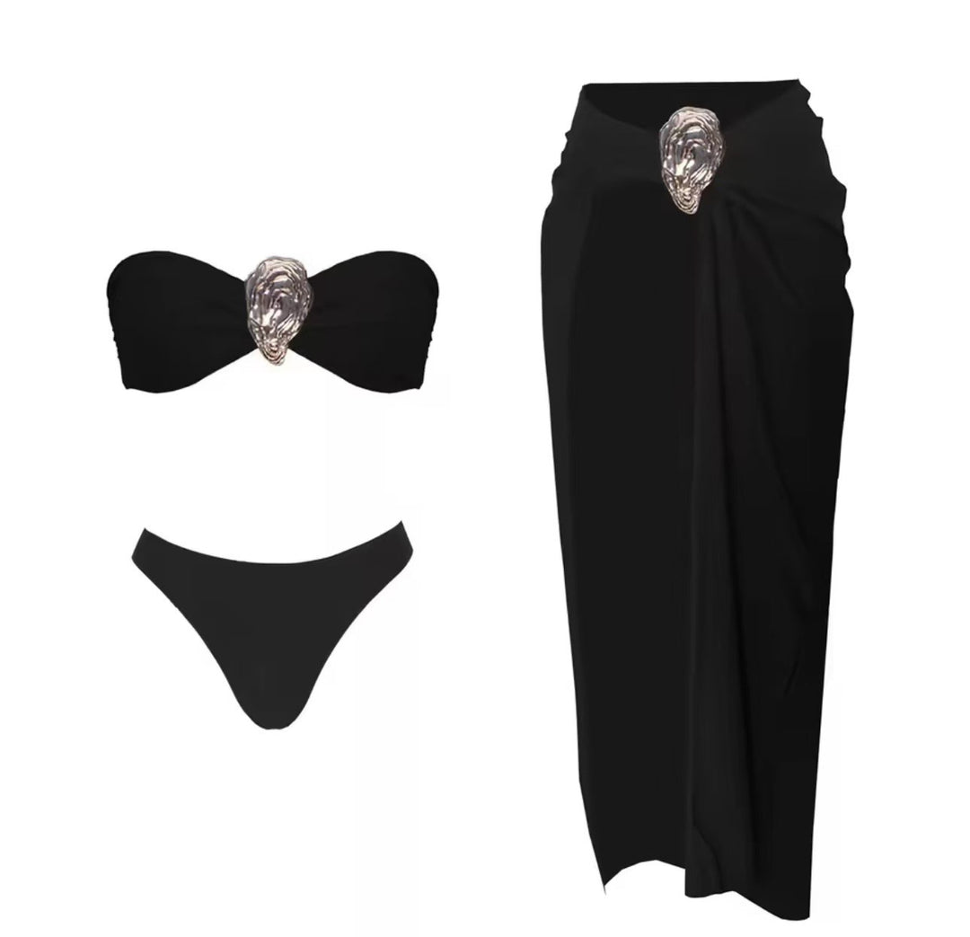 Women elegant bikini set with wrap skirt Mune Fashion