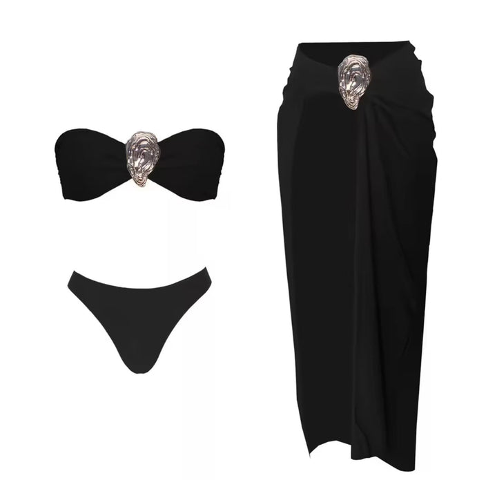 Women elegant bikini set with wrap skirt Mune Fashion