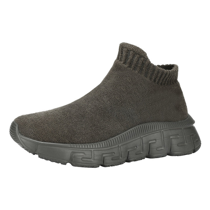 Women's cozy sock sneaker made of teddy velvet with elastic shaft and shock-absorbing profile sole Mune Fashion