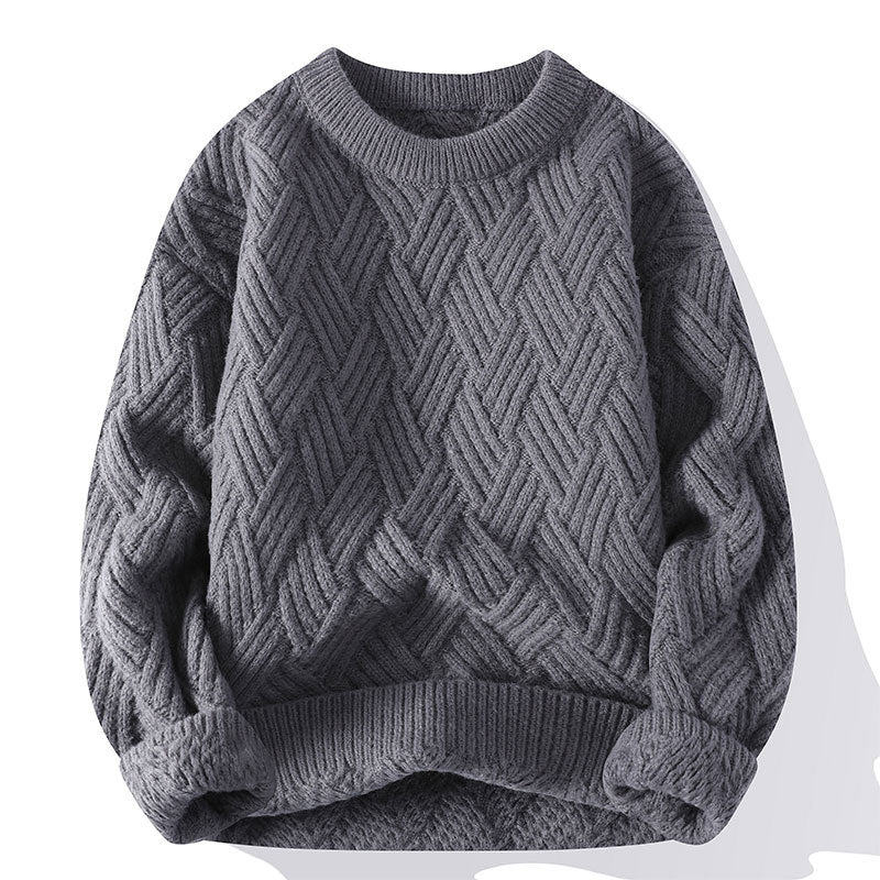 Women’s chunky knit oversized sweater with cable pattern and elastic ribbed hem Mune Fashion