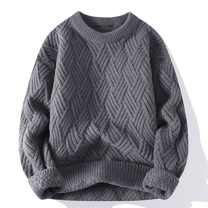 Women’s chunky knit oversized sweater with cable pattern and elastic ribbed hem Mune Fashion