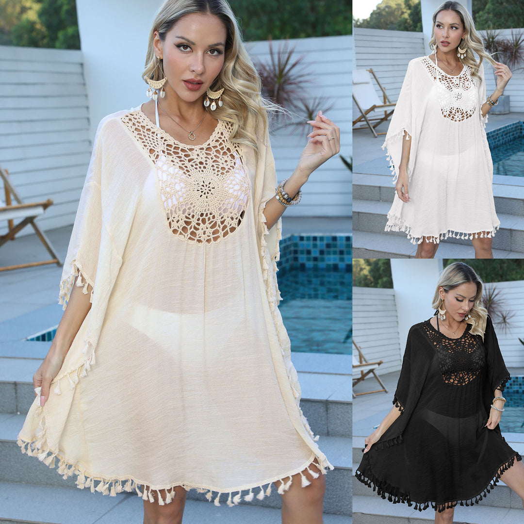 Women's romantic crocheted beach cover-up Mune Fashion