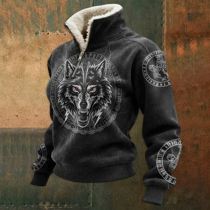 Men's Urban Fleece Pullover with Tree Motif Mune Fashion