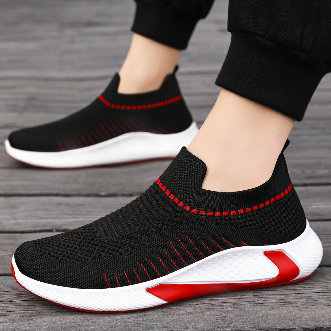 Unisex nan seamless knit slip-on running shoe with sock-like shaft and hexagonal cushioning sole Mune Fashion