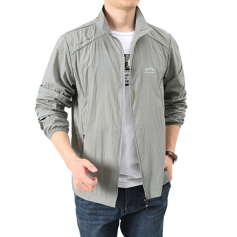 Men's Lightweight Sports Jacket with Stand-Up Collar Mune Fashion