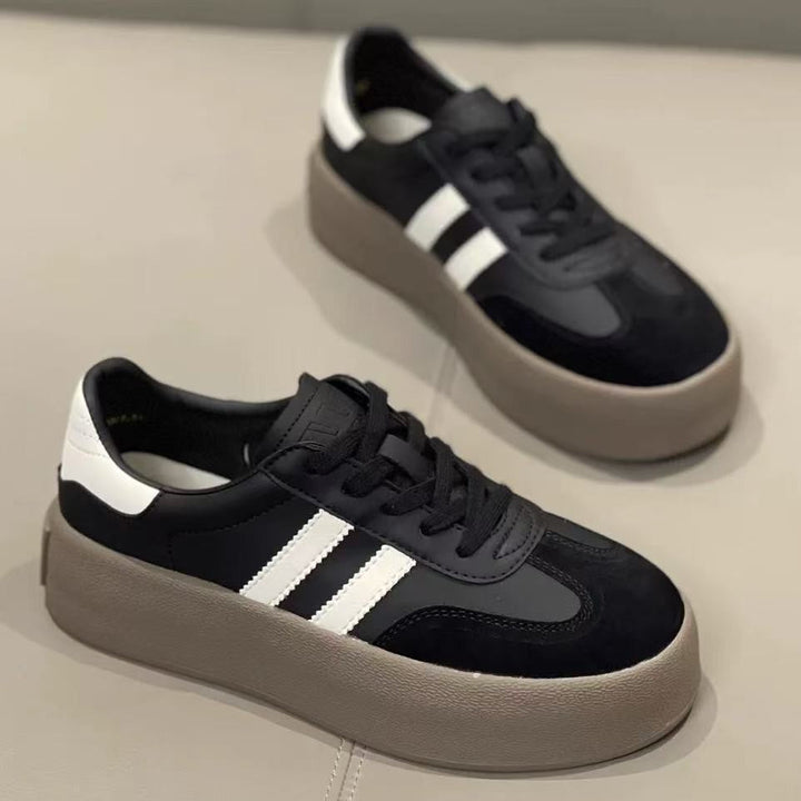 Women’s Platform Sneakers with Elegant Surface Structure and Non-Slip Sole Mune Fashion