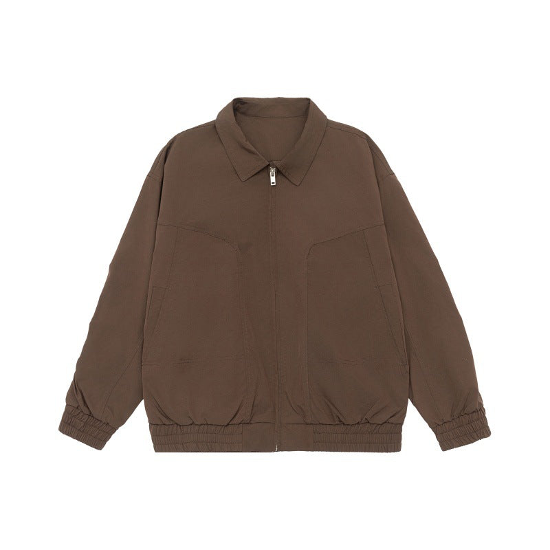Unisex Oversize Blouson Jacket with Shirt Collar and Elastic Waistband Mune Fashion