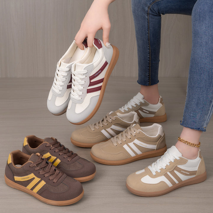 Women's retro-inspired low-top sneakers with suede and synthetic trims Mune Fashion