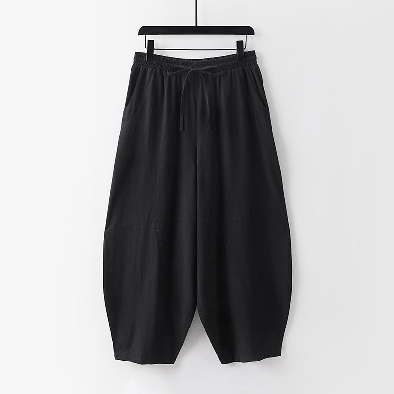 Women Lightweight Harem Pants with Wide Leg and Elastic Waist Mune Fashion