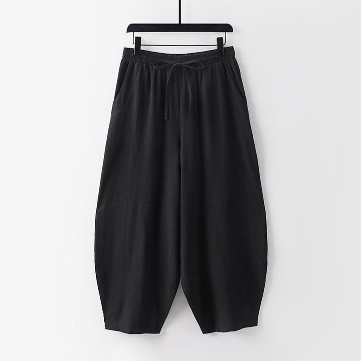Women Lightweight Harem Pants with Wide Leg and Elastic Waist Mune Fashion