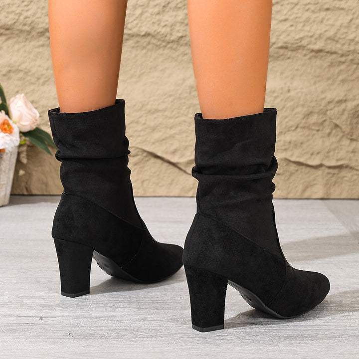 Women's Fashion Ankle Boots with Blocking Heel Mune Fashion