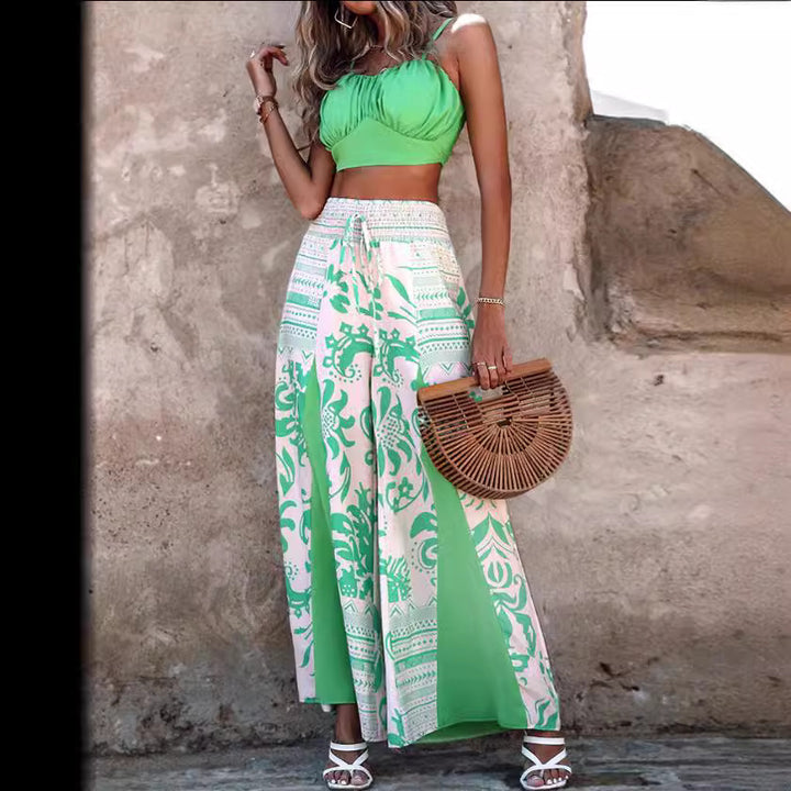 Ladies maxi skirt with ethnic print, smocked waistband and flowing A-line Mune Fashion