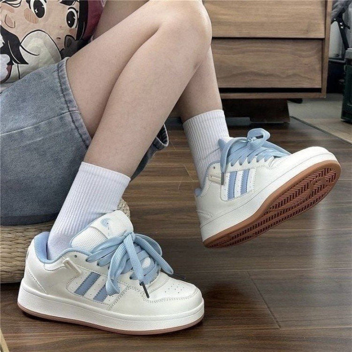 Women's Sporty Sneakers with Fashionable Satin Ribbons Mune Fashion
