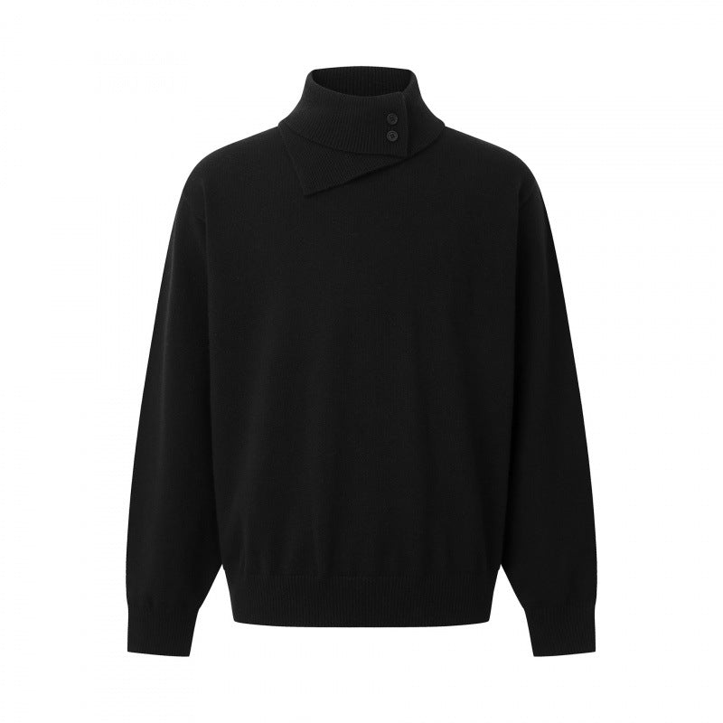 Unisex Boxy-Troyer with asymmetric funnel neck and snap button placket Mune Fashion