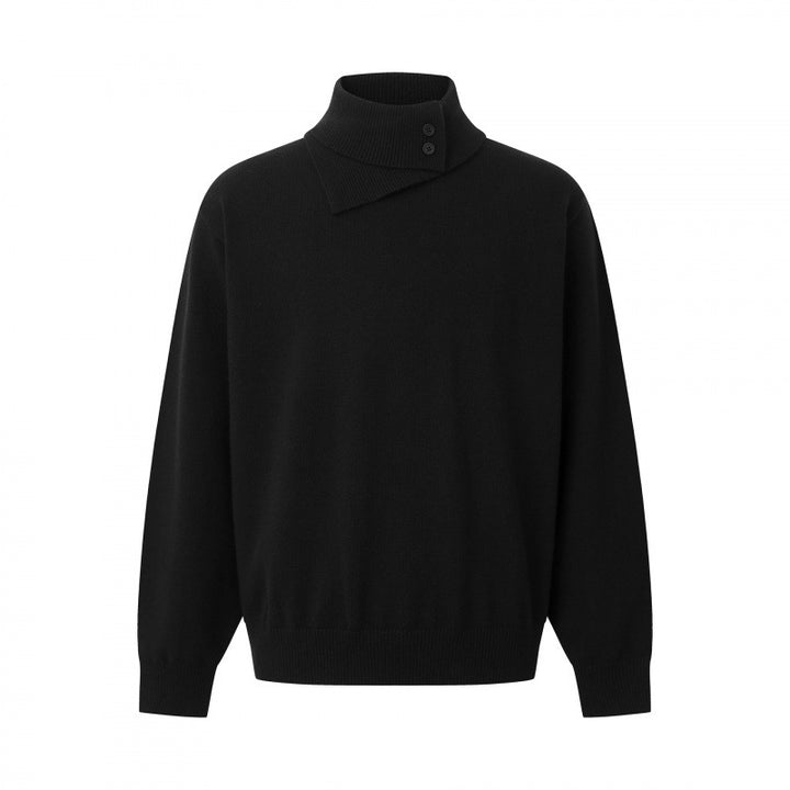 Unisex Boxy-Troyer with asymmetric funnel neck and snap button placket Mune Fashion