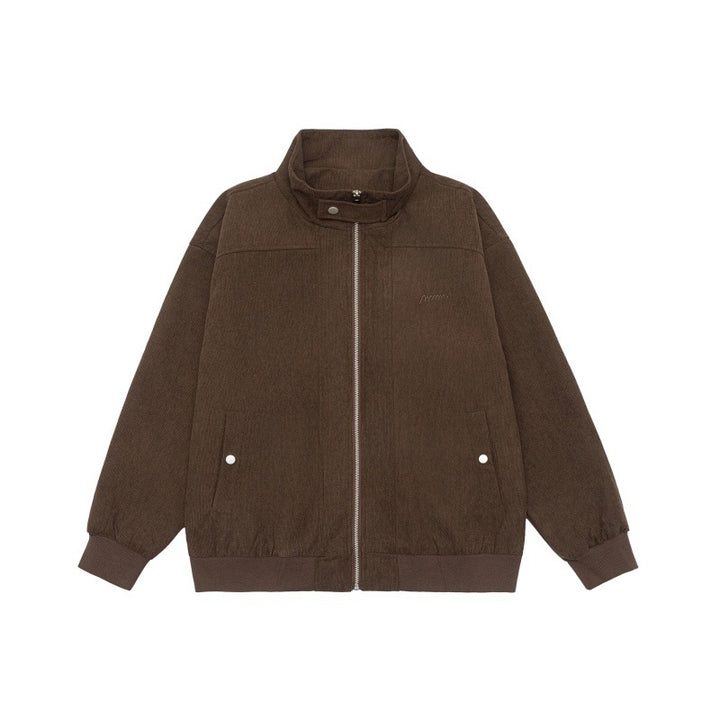 Unisex Teddy-Fleece Bomber Jacket with Stand-Up Collar and Snap Pockets Mune Fashion