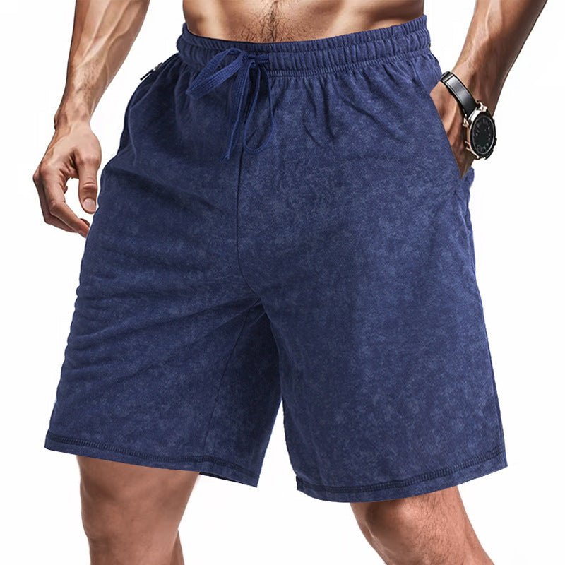 Men's lightly fitted terry shorts with elastic waistband, drawstring and side pockets Mune Fashion