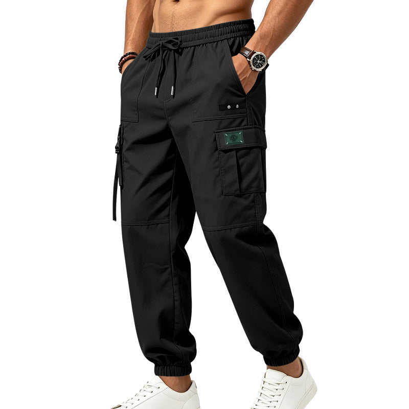 Men's cargo jogging pants with drawstring, elastic cuffs, and multi-pocket design Mune Fashion