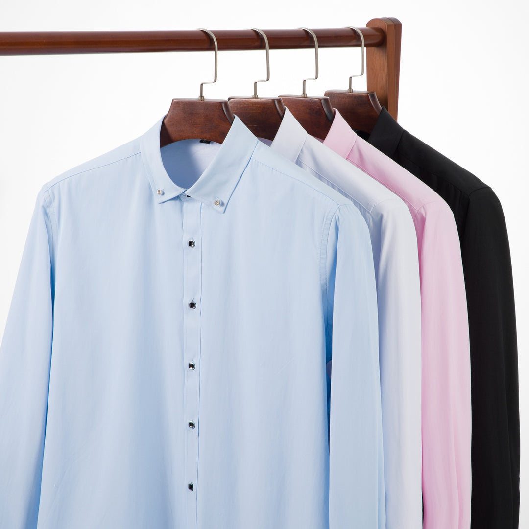 Men's Padded Business Shirt with Thermofleece Inner Side and Button-Down Collar Mune Fashion