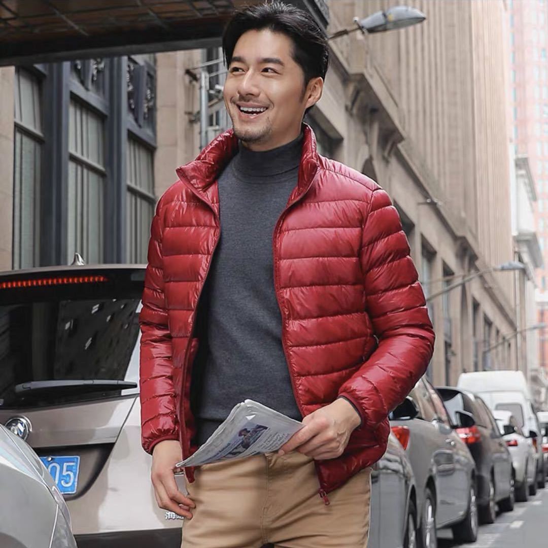 Men's ultralight quilted hooded jacket with wind-resistant shell and compact packing function Mune Fashion