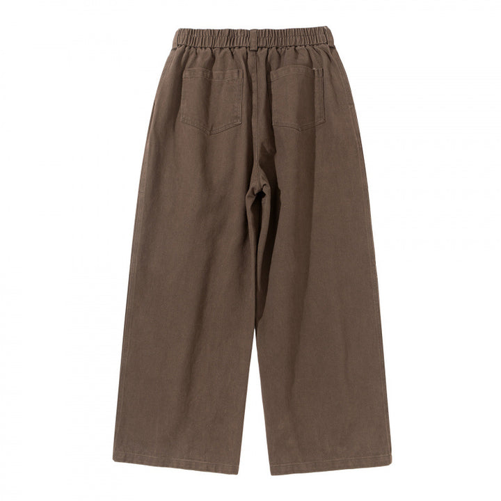 Women's Wide High-Waist Pleated Culotte Pants with Drawstring and Seams Mune Fashion