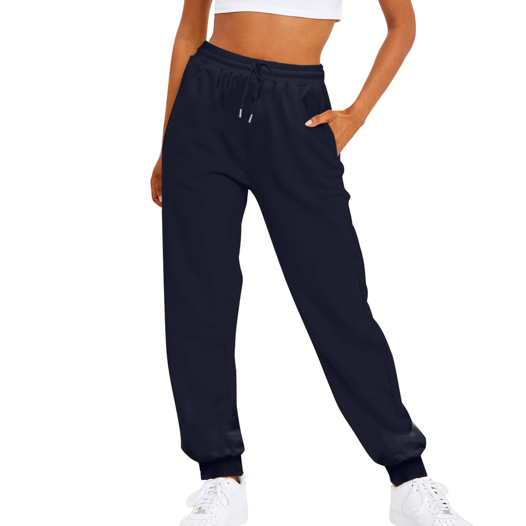 Women's comfortable jogging pants with drawstring, side pockets, and ribbed ankle cuffs Mune Fashion