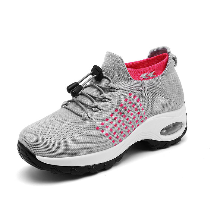 Women nan lightweight breathable knit sneakers with air cushion and high sock collar Mune Fashion