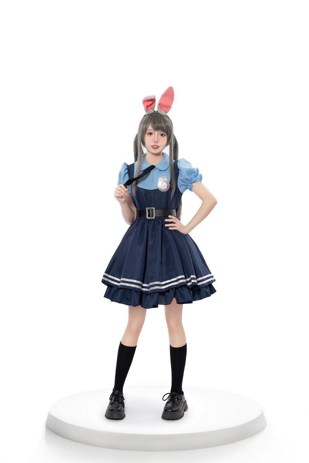 Girl Police Officer Costume with Frill Skirt and Accessories Mune Fashion
