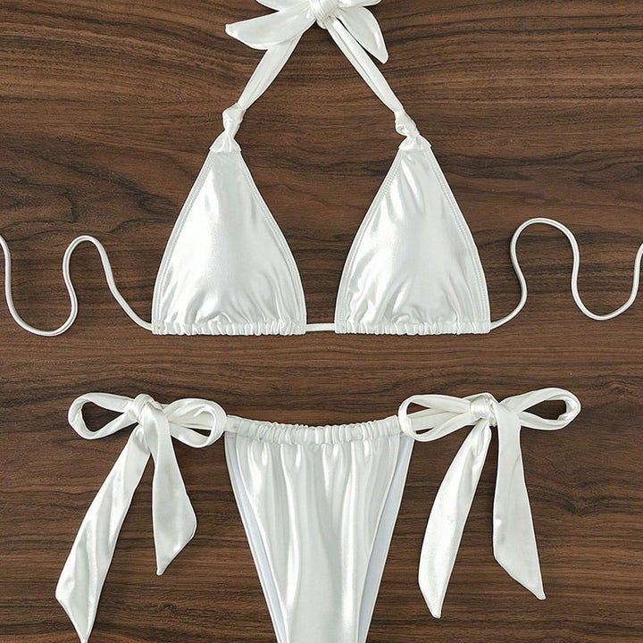 Women's Stylish Triangle Bikini with Bow Details Mune Fashion