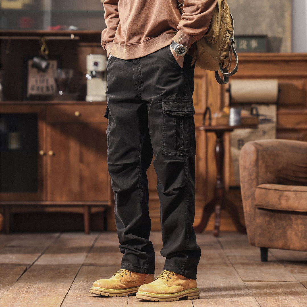 Men's Tapered Utility Cargo Pants with Multiple Pockets and Reinforced Knee Areas Mune Fashion