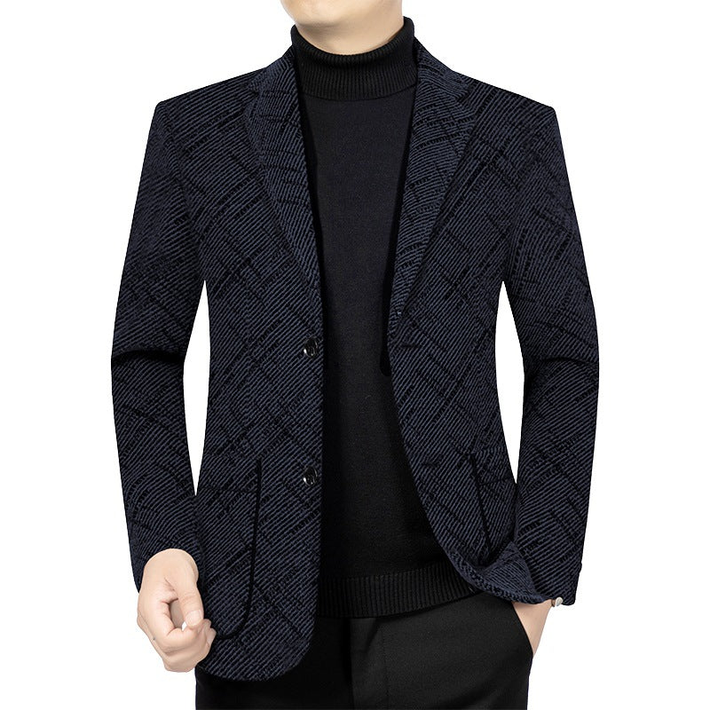 Men's Tailored Check Pattern Blazer with Flap Pockets Mune Fashion