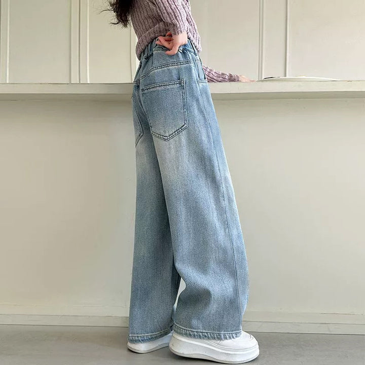 Women wide High-Waist jeans with narrow waistband Mune Fashion