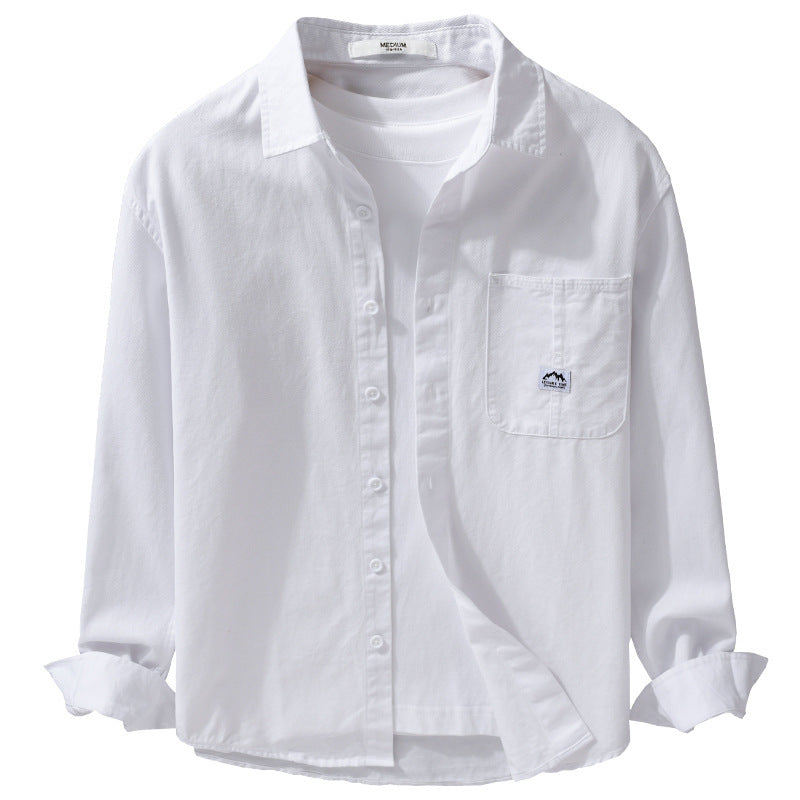 Men's Lightweight Cotton Oxford Shirt with Chest Pocket and Relaxed Fit Mune Fashion