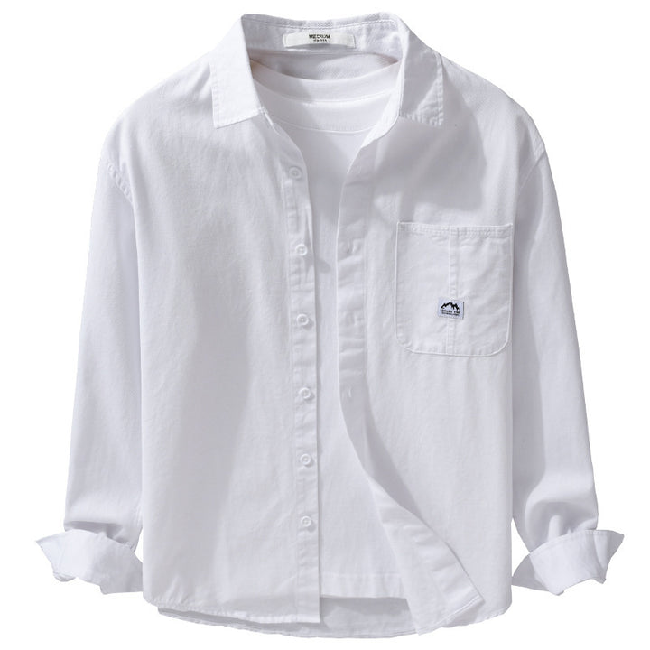 Men's Lightweight Cotton Oxford Shirt with Chest Pocket and Relaxed Fit Mune Fashion